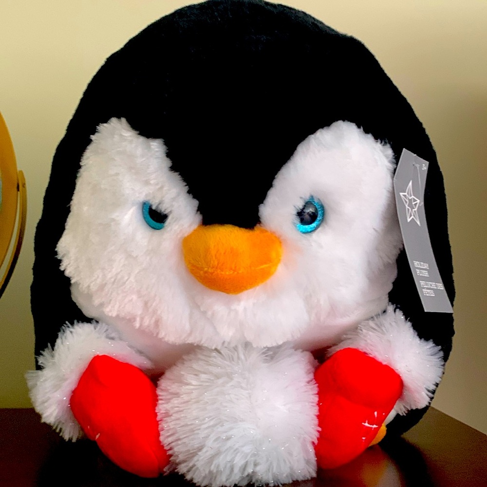 Large stuffed animal Penguin holiday NEW with tag